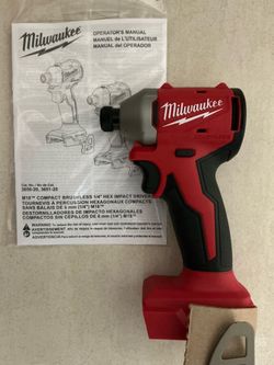 Milwaukee. M18 Lithium-Ion Cordless Brushless 1/4’’ HEX Impact Driver (Tool Only). 3650-20.