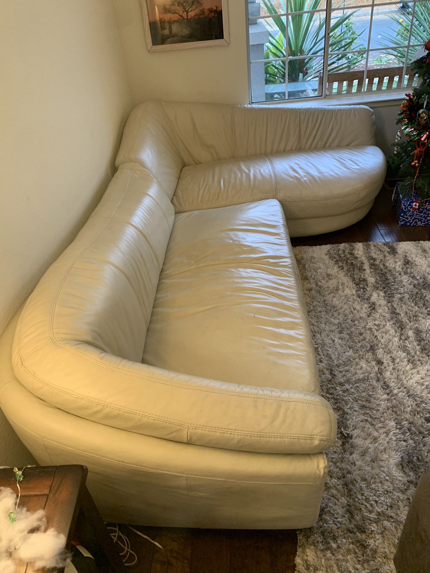 White L Sofa Good Condition 