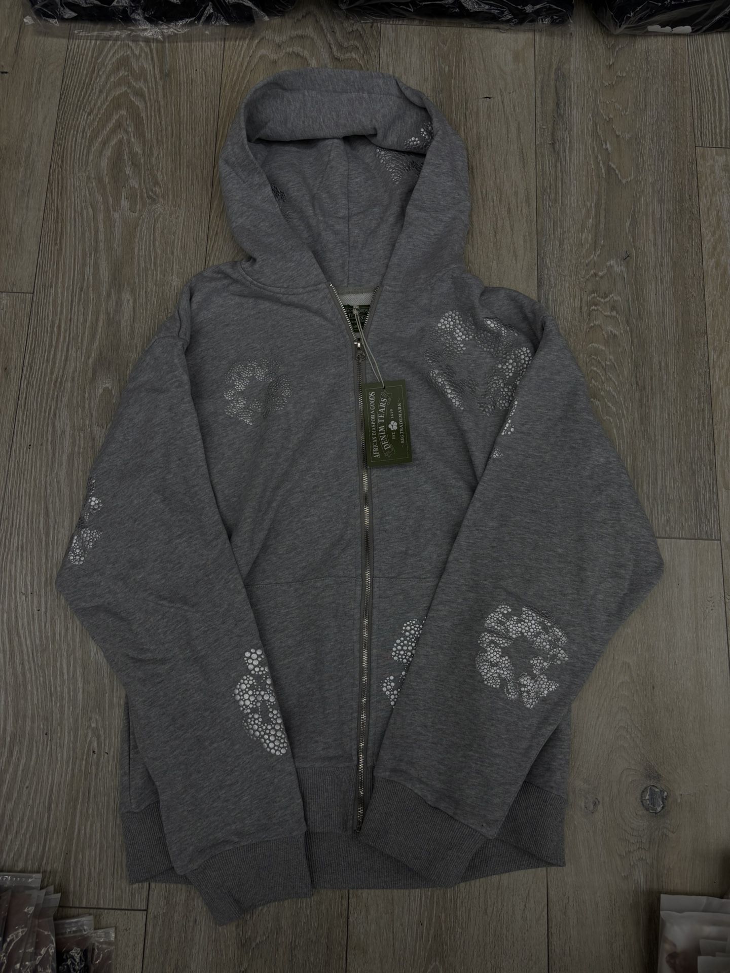 Denim Tear Zip Up Hoodie