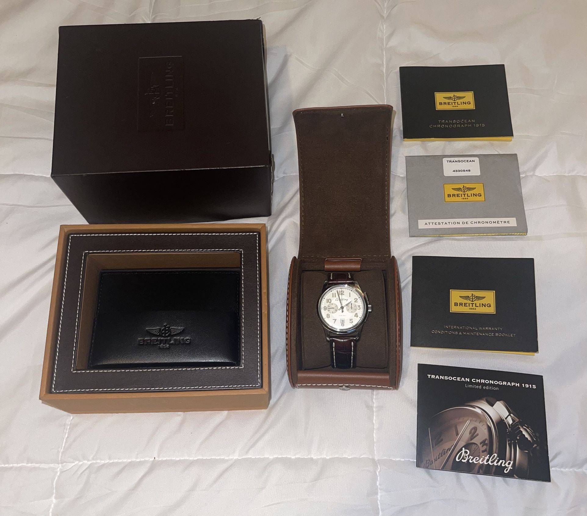 Breitling Transocean 1915 Limited Edition Mens Watch AB1411 Box Papers