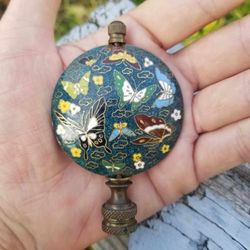 Mid Century Enameled Brass Lamp Finial