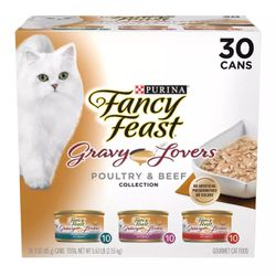 Purina Fancy Feast Gravy Lovers Poultry & Beef Feast Collection Cat Food 30oz...