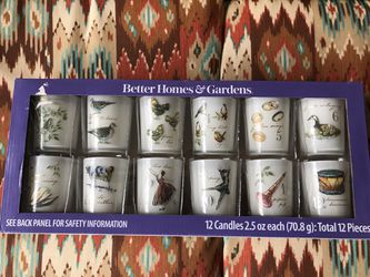 12 Days of Christmas Glass Votive Candle Set Better Homes and Gardens Twelve - brand new in box