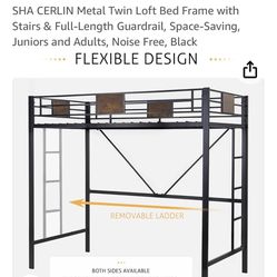 Twin Loft Bed With Stairs & Mattess