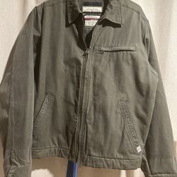 Vintage Abercrombie & Fitch Detroit Jacket Work Sz S Canvas army khaki 