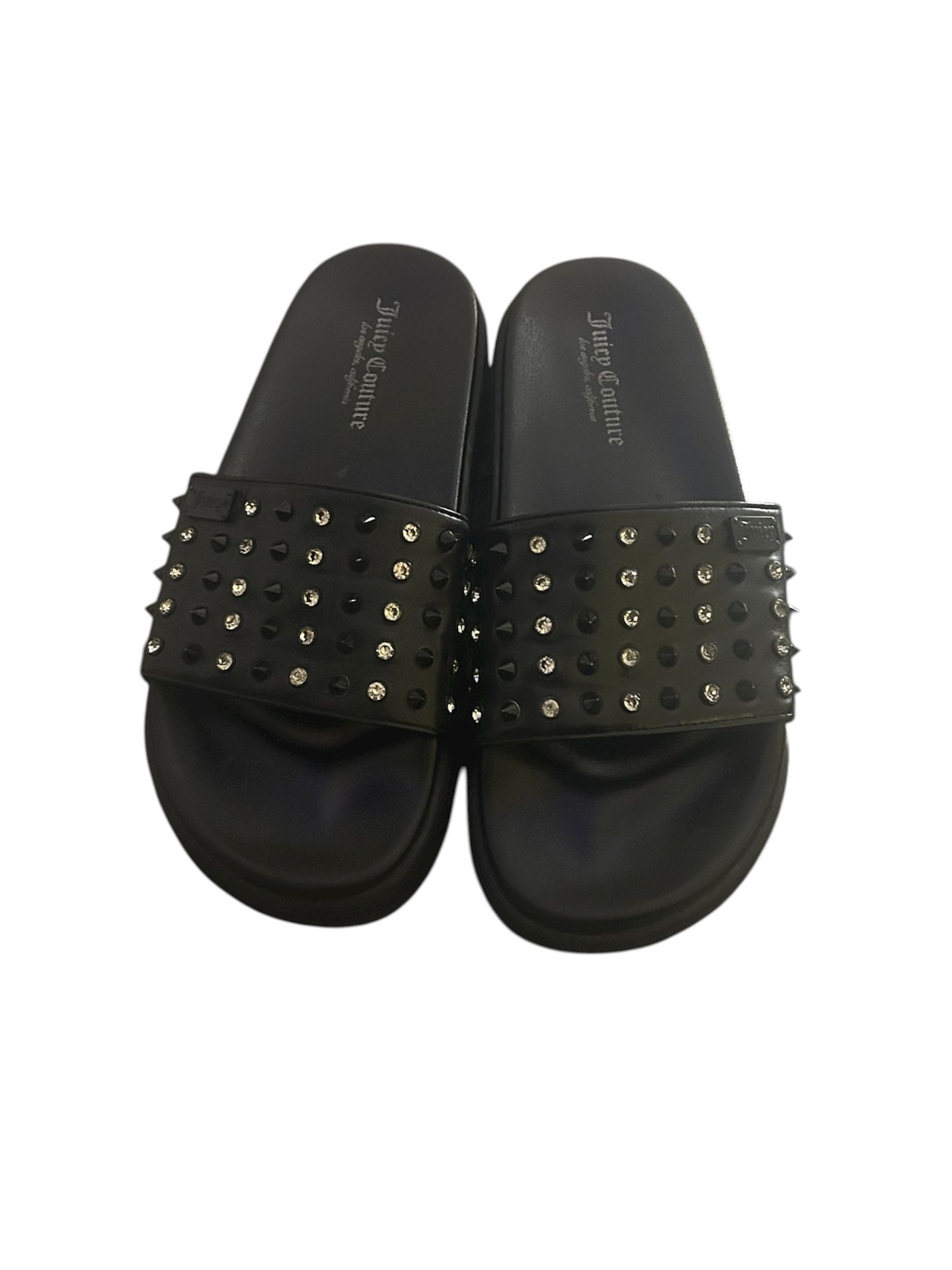 Juicy couture Black Rhinestone Slides Size 9