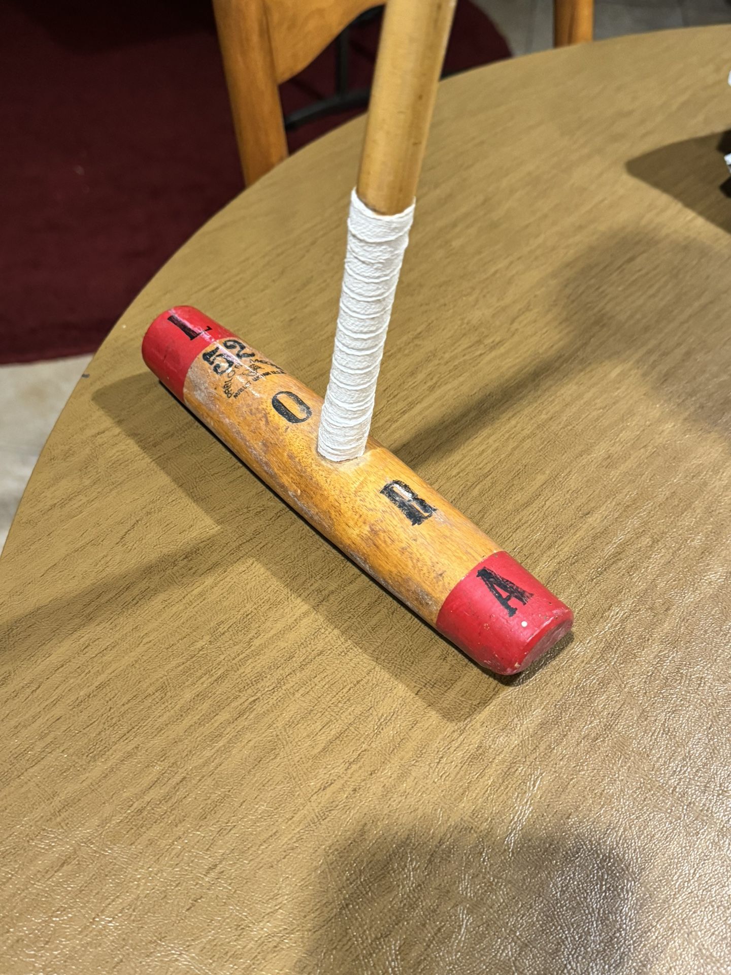 Vintage Pablo R Medina POLO Mallet 52” Red Tipped Bamboo Cane Shaft “LORA” Exc.