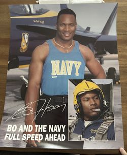 Vintage Bo Jackson, navy recruiting poster