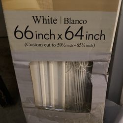 White Faux Wood Blind For Window 66"x64"