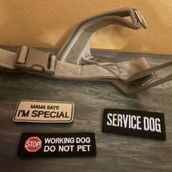 New No pull Dog Harness With Velcro Patches. M/L Dog. Beige