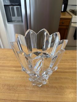 Large heavy glass vase
