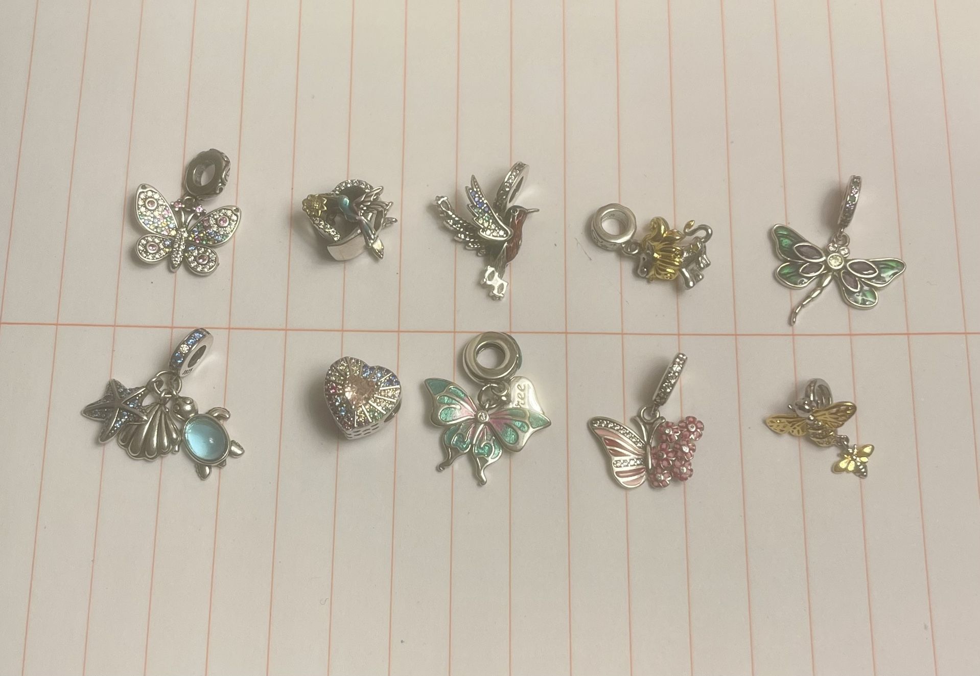 10 Sterling Silver Bracelet Charms