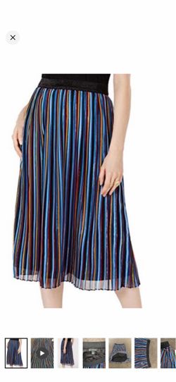 INC International Concepts Pleated Midi Skirt size L-NWT