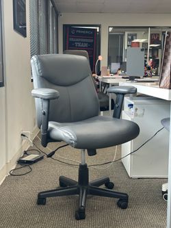 Grey Leather Office Chair
