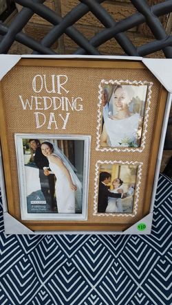 New Burlap wedding day frame