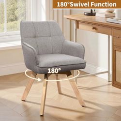 New in Box Set of 4 Fabric Dining Chairs w/ Swivel