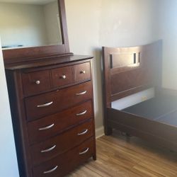 Free Dark Wood 5 Piece Double Bedroom Set