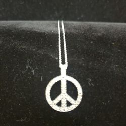 Diamond Accent Peace Sign Pendant 