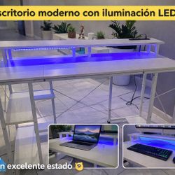 Desk While With Light Led