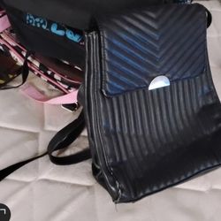  Black Leather Backpack 