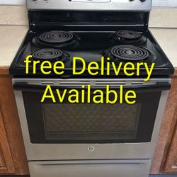 GE Stainless Steel Electric Range - Coil Top - Works Great