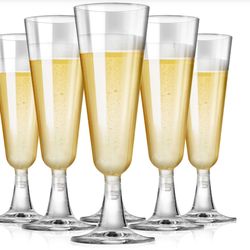 75 pcs. New Plastic Champagne Flutes