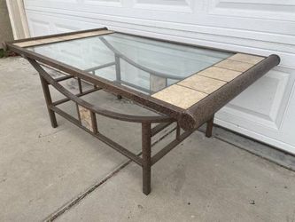 Heavy Duty Coffee Table with Glass Top 