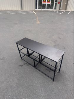 $10- Modern Industrial Shoe Storage Bench – Entryway Bench with Shoe Rack (40” L x 22” H xx 11.5 W)