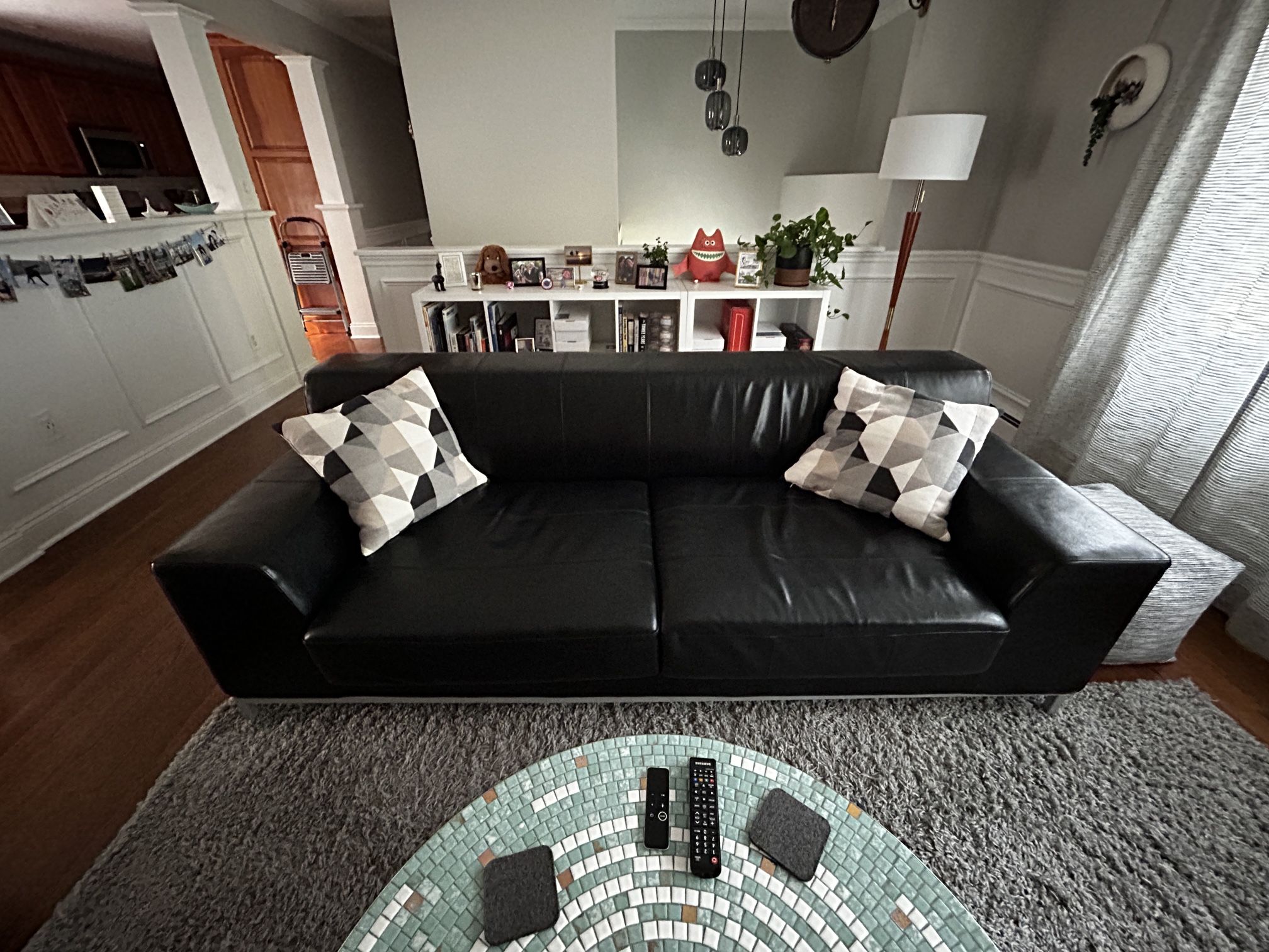 IKEA Kramfors Leather Couch Sofa Clean Mid century