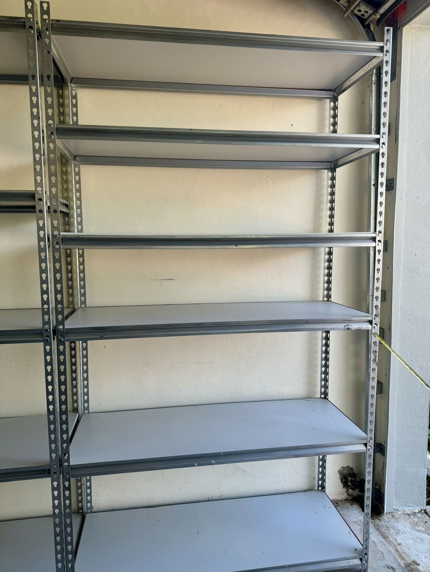 2 garage shelves 86” x 48”