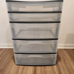 Portable Multifunctional 5 Tier Plastic Storage Drawers Cabinet 14.5x21.5x31