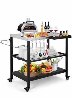 36” stainless steel grill cart