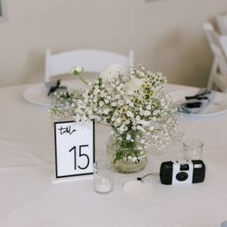 White And Black Table Numbers For Wedding