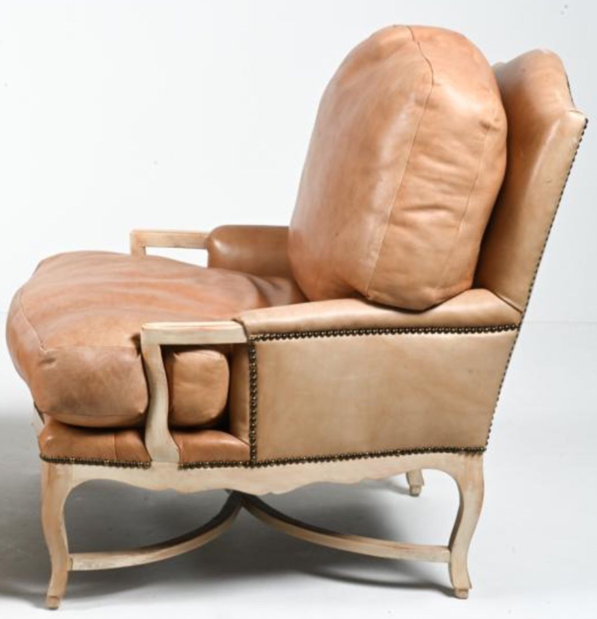 KREISS FRENCH OVERSIZED LEATHER CHAIR