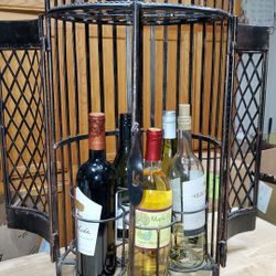 *ANTIQUE WINE BOTTLE & GLASS DISPLAY