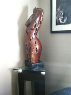 31" nude wood carving,