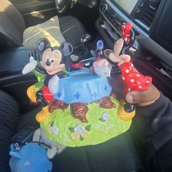 Disney Mickey Minnie Mouse “Having A Picnic” Ceramic Teapot (Incomplete)