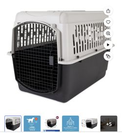 Vibrant Life Pet Portable Kennel for Dogs, Hard-Sided Travel Carrier, Durable, Metal Door, Black & Grey, For Pets 70-90 lbs, 40" L x 27" W x 30" H