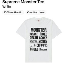 Supreme Monster WhiteT-shirt Size XL  