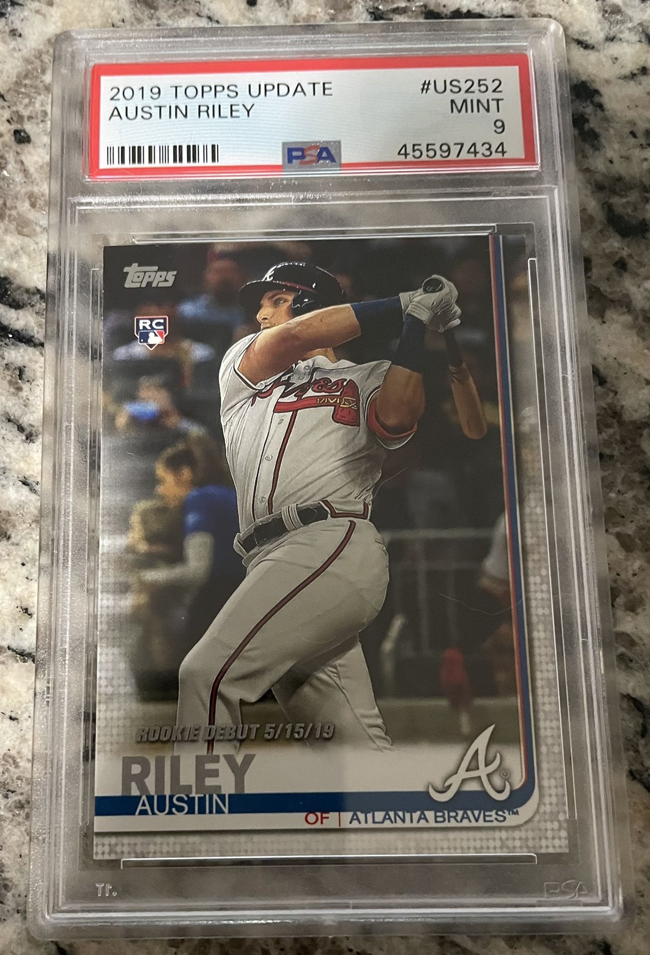 2019 Topps Update Austin Riley #US252 Rookie Debut PSA 9 Mint