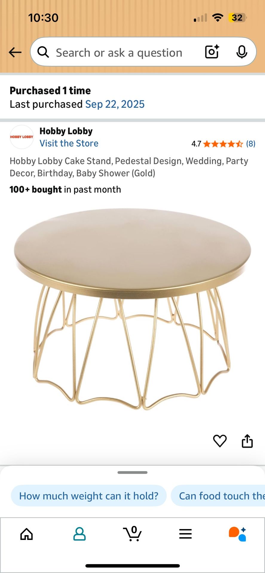 Gold Cake Stand