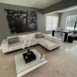 Eldorado Furniture White Sofa Leather 