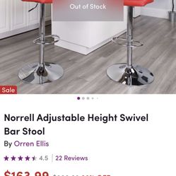 Wayfair Oren Ellis Bar Stools - Red