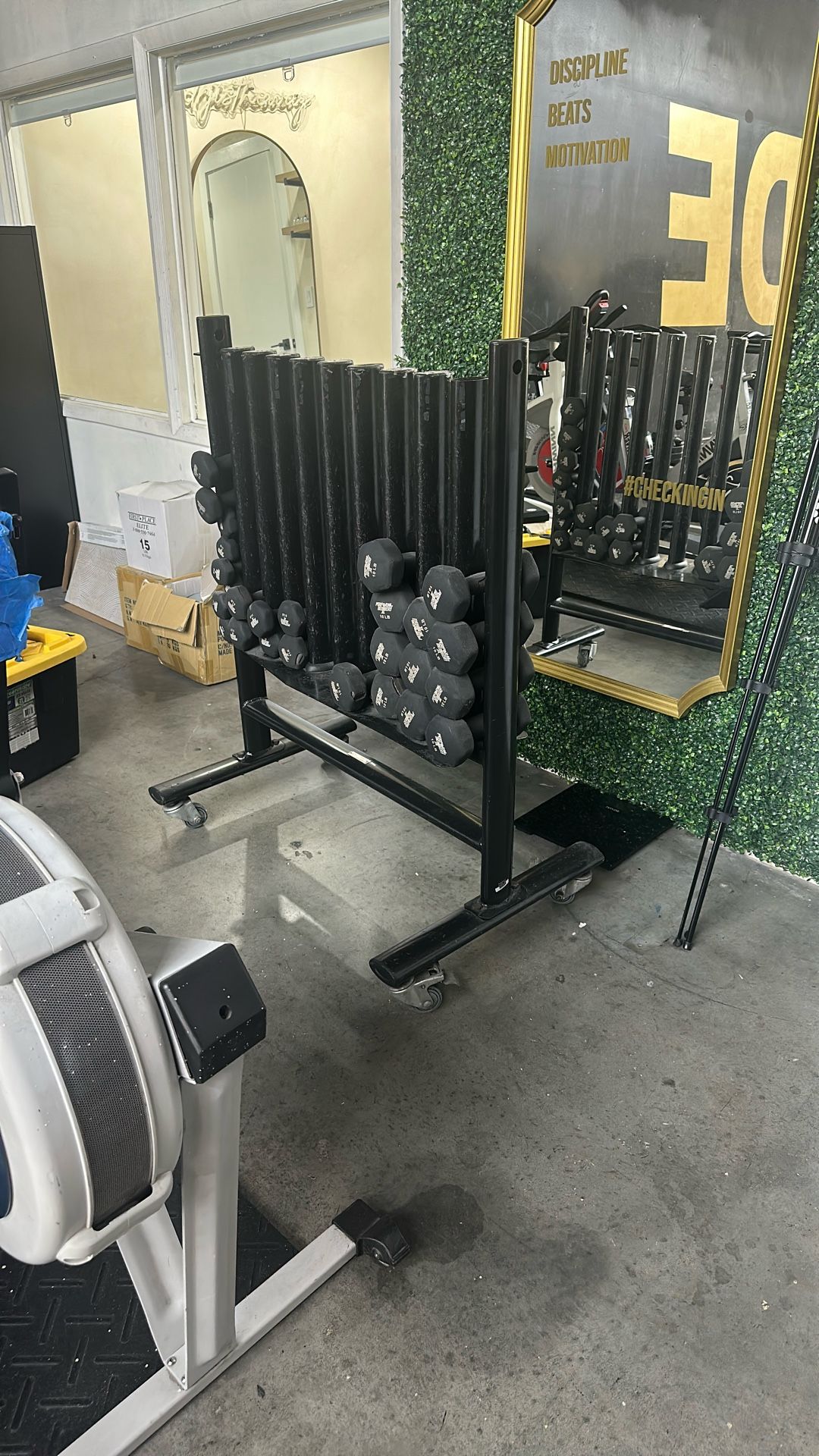 Rolling Rack w/ Dumbbells