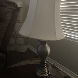 2 White Lamps New  Metal From Ashley Furniture 