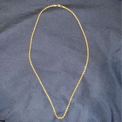 14K Gold Rope Chain Necklace plated