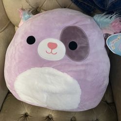 Squishmallow Official Kellytoy Plush Pets Squad Dogs Cats Bunnies Frogs Squishy Soft Plush Toy Animals (Barb Purple Puppy Dog, 16 Inch)