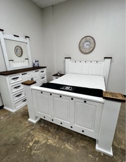 💕Rustic White Bedroom Furniture Set, White Bedroom, Rustic Furniture