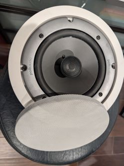 Polk Audio TC610i In-Wall Speaker 2.0 Channel Wired White Round Banana Jack