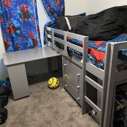 Kids Bed Frame With Desk